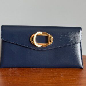Stuart Weitzman Navy Blue Clutch Handbag